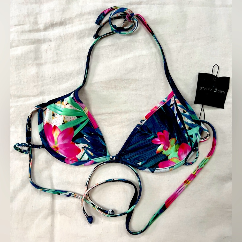 Stone Fox Swim halter tie top size M